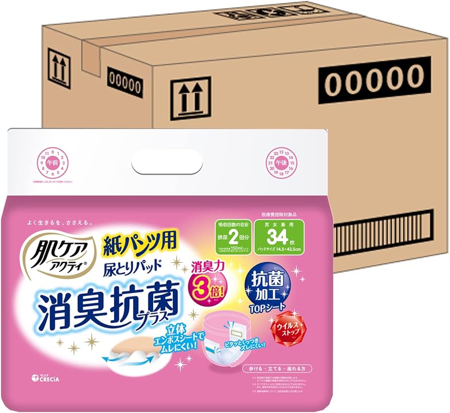 アクティ　尿とりパッド２サイズ、紙オムツセット アクティ 大人用おむつ 紙パンツ用 尿とりパッド 簡単Vパッド200